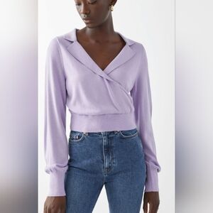 &Other Stories Lavender Wrap Sweater Size L